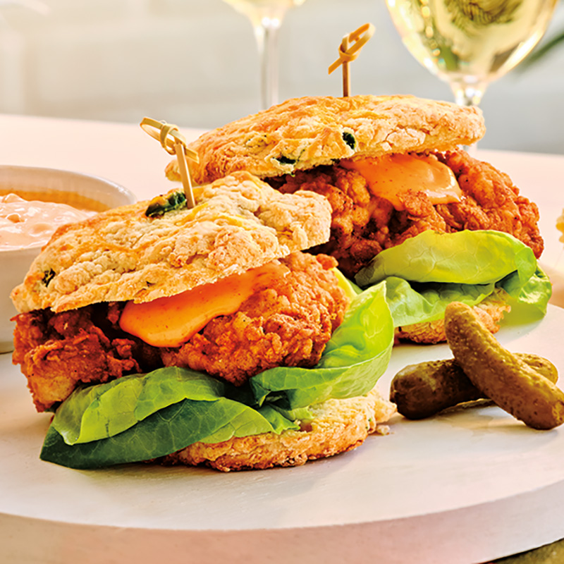 Fried Chicken Biscuits with Hot Honey BCLIQUOR